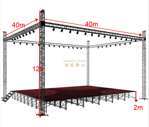 Structure en treillis de cadre de système de treillis de tente de scène de concert en plein air treillis en aluminium 40x40x12m