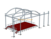 Étape de fermes de toit incurvées en aluminium à vendre 12x12x8m avec 4 ailes