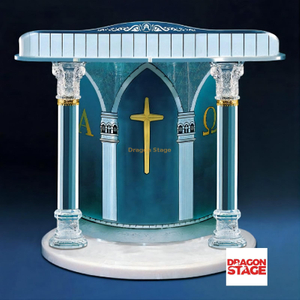 Chaire d'église en verre transparent avec logo Acheter