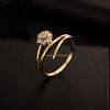 3 Gram Finger Diamond Dernière conception de bague en or pour bague de mariage fille