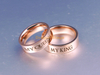 Couple 14K Or Rose PVD Placage Timbre Bande Personnalisée Gravé Lettre Bague De Mariage