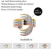 Bague ouverte femme bijoux zircon cubique acier inoxydable 14k 18k plaqué or lune et étoile bague de mariage réglable