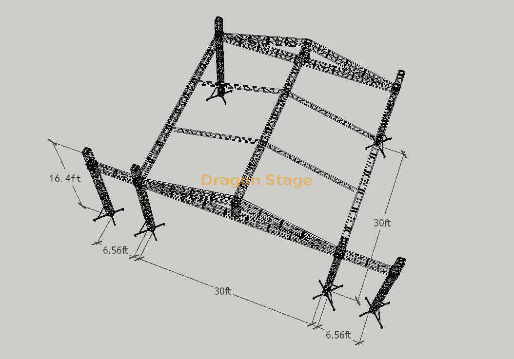 Petite botte d'éclairage portative en aluminium extérieure 30x30x16.4ft 2 ailes 6.56ft