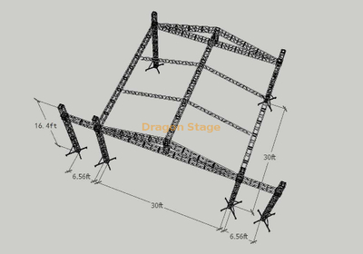 Petite botte portative en aluminium extérieure d'éclairage 30x30x16.4ft 2 ailes 6.56ft
