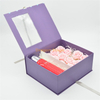 Personnalisé violet dessin animé imprimé fleur boîte carton papier emballage coffrets cadeaux boîte artisanale avec couvercle transparent