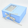 Boîte de fleur de savon bleue personnalisée boîte-cadeau de Noël boîte d'emballage de cosmétiques avec fenêtre en pvc transparent