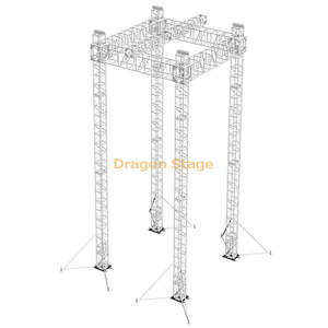 Tour de treillis de rangée de lignes en aluminium extérieure 2x2x9m