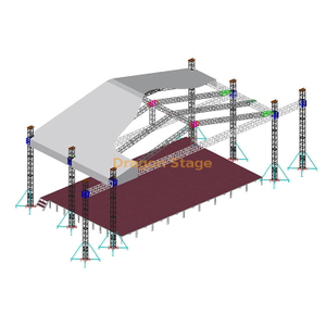  Ferme de toit de concert extérieure en aluminium avec scène portative 24x15x12m