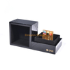 Qatar Bank Use Black Glossy Finishing Wood Bank Card Box Couvercle en bois et boîte-cadeau de base