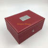 Boîte de montre en cuir PU rouge vin montres de luxe emballage boîte-cadeau concevoir votre propre boîte de montre avec plaque en métal