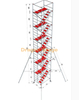 Échafaudage portatif mobile en aluminium de 1.35x2x13.13m avec l'échelle de 45 degrés 