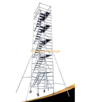 Échafaudage double en aluminium de 1,35 x 2 x 12,67 m avec échelle à 45 degrés