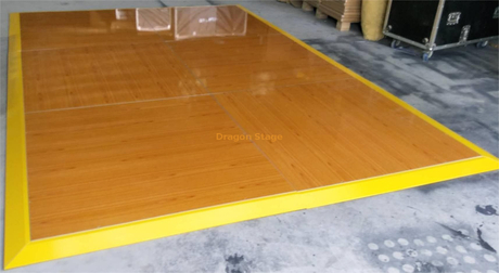 Décoration en bois ambre blanche noire 0.91x0.91m de mariage de tuile de piste de danse d'étape