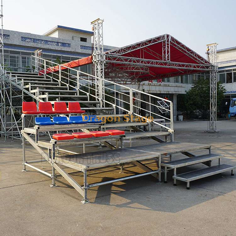 Banc d'attente de gradin en bois télescopique électrique de plate-forme de sièges de sports en plein air d'échafaudage en acier