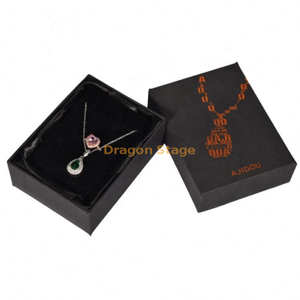 Usine de boîte en bois personnalisée boîte de papier d'emballage d'anneau de collier noir bon marché personnalisé
