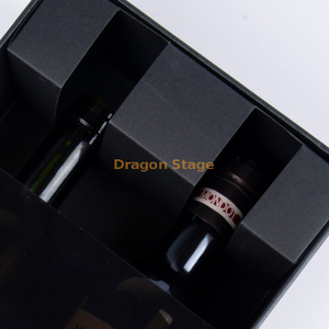 Usine de boîte en bois personnalisée Logo personnalisé de luxe OEM Boîte de papier de vin noir 2 bouteilles
