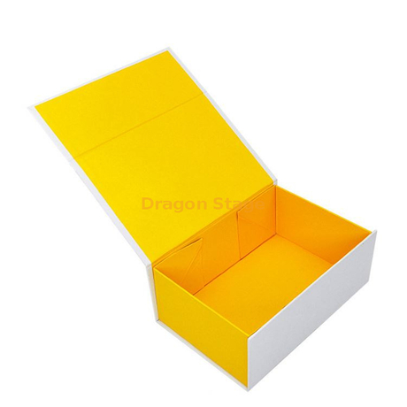 Boîte en carton de papier magnétique de Floding jaune fait sur commande pour l'usine de boîte en bois de cadeau adaptée aux besoins du client