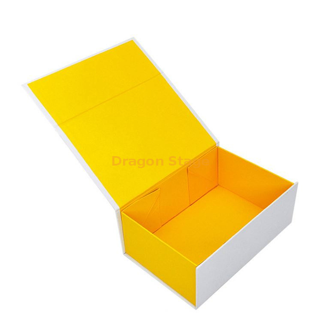 Boîte en carton de papier magnétique de Floding jaune fait sur commande pour l'usine de boîte en bois de cadeau adaptée aux besoins du client