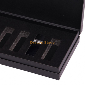 Boîte en bois usine personnalisée luxe personnalisé étiquette privée noir 8 10 ensemble de brillant à lèvres boîte de papier d'emballage pour cadeau