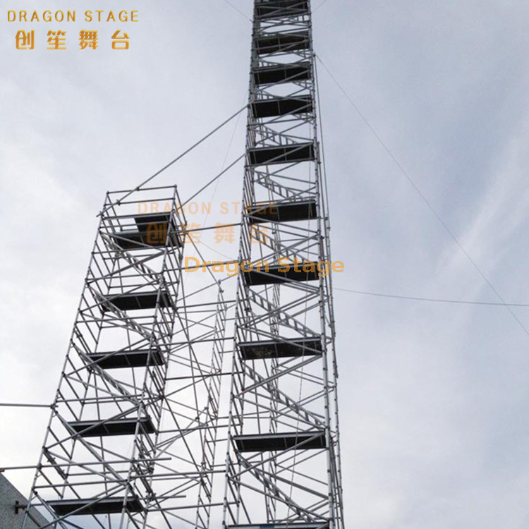 échafaudage portatif de tour en aluminium de 1.35x2x10.35m avec l'échelle de 45 degrés 