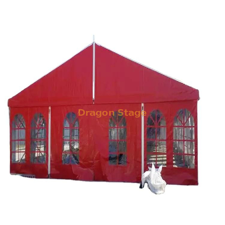Tente de chapiteau de tente de réception de mariage transparente rouge tente de chapiteau d'événement de mariage en plein air résistante aux UV pour les entreprises de location