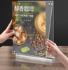 Support d'affichage en acrylique transparent pour support de panneau publicitaire de menu sur table