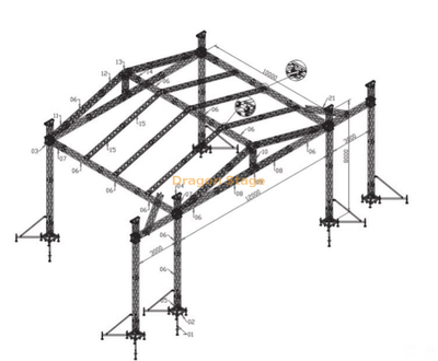 Truss de scène utilisé par concert portable en aluminium 12x10x8m