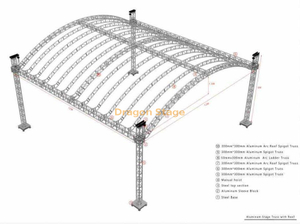 Truss d'éclairage circulaire de toit audio de musique en aluminium 12x12x6m