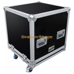 Flight case rigide noir verrouillable, étui antichoc en aluminium pour fête