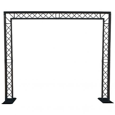 Système de ferme de poteau de but 290 mm Truss Mobile DJ 8 x 8 pieds en noir 2,5 x 2,5 m