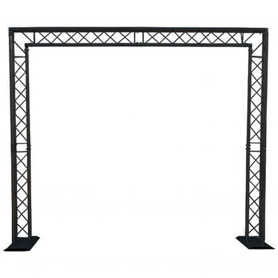 Système de ferme de poteau de but Global Truss Mobile DJ 8X8 FT en noir 2,5x2,5m