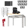 Global Truss 10'x20'x10' Coins de bloc de jonction universels et stand de salon commercial à poutre centrale avec ensemble d'accessoires