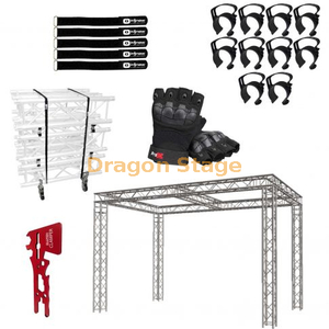 Global Truss 10'x20'x10' Coins de bloc de jonction universels et stand de salon commercial à poutre centrale avec ensemble d'accessoires