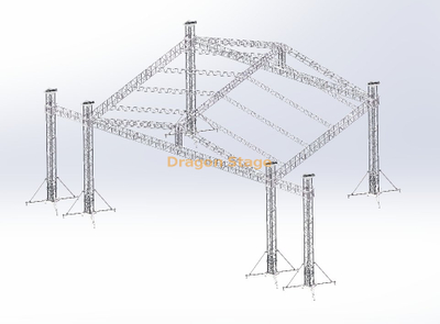 Scène de concert avec Line Array 12x7x6m