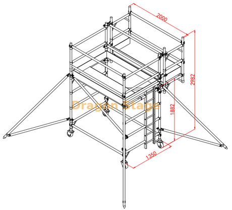 Échafaudage de cantilever personnalisé en aluminium pour la lumière suspendue