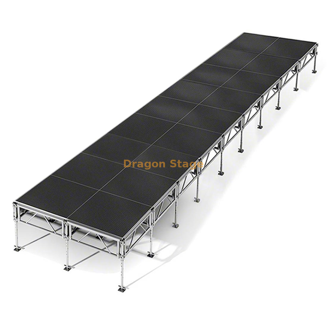 Système de scène mobile professionnel en aluminium 36x8 pieds – Hauteur réglable de 0,4 m à 2 m