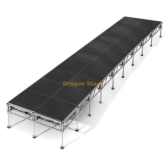 Système de scène mobile professionnel en aluminium 36x8 pieds – Hauteur réglable de 0,4 m à 2 m