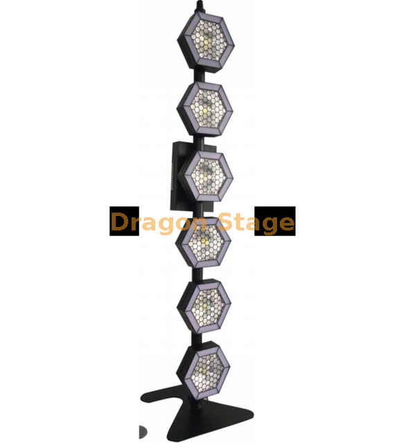 6 lumières de fond à pixels LED hexagonaux linéaires