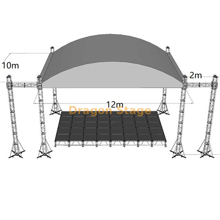 All Mether Curved Roof Truss for Outdoor Event 12x10x6m