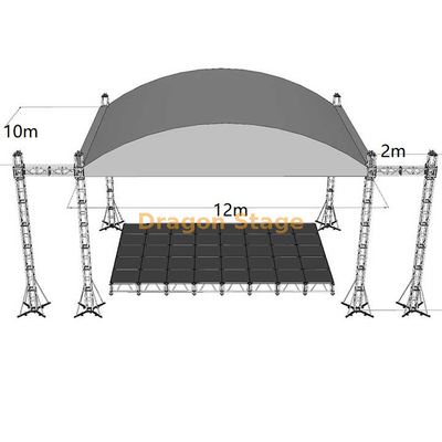 All Mether Curved Roof Truss for Outdoor Event 12x10x6m
