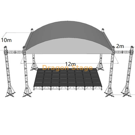 All Mether Curved Roof Truss for Outdoor Event 12x10x6m