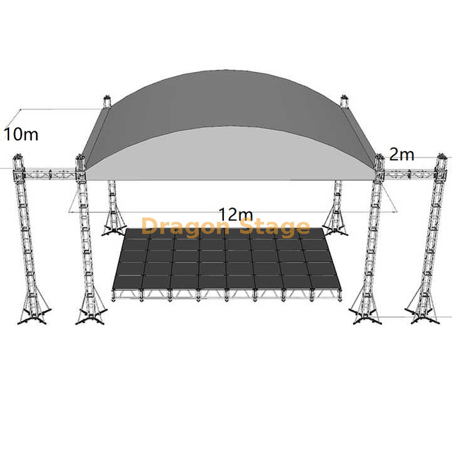 All Mether Curved Roof Truss for Outdoor Event 12x10x6m