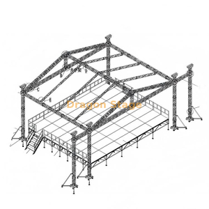 Ferme de toit arquée de ferme de boulon de 400mm pour le système extérieur de ferme de toit de triangle de scène de concert 10x8x8m avec 2 ailes-4m