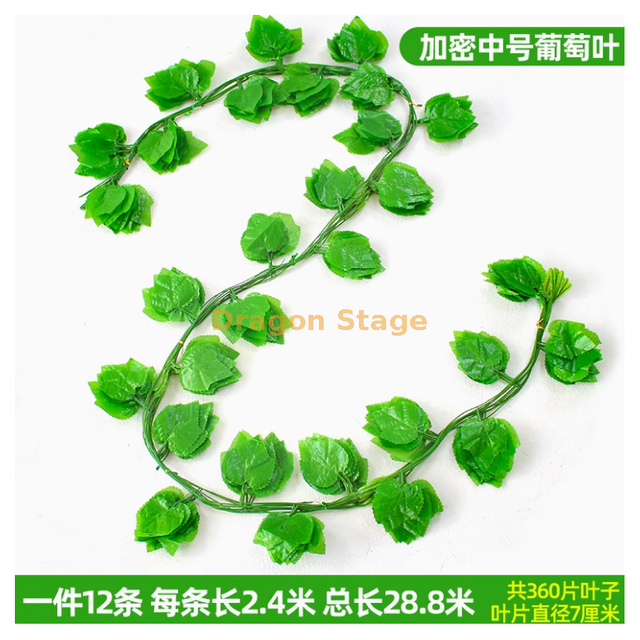 Vine simulée, décoration des feuilles de raisin, vigne de fleurs artificielles, emballage de tuyaux, plante verte, plafond en suspension, feuilles, 30 morceaux de raisins moyens, 12 morceaux pour la livraison, papillon + soie attachée