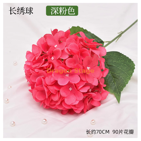 Bouquet à balle brodé simulé cérémonie de mariage décoration décoration de fleur de fleur de soie multi-têtes falsières guide routière guide arcs fleur manche simple branche rose profond fleur de balle brodée