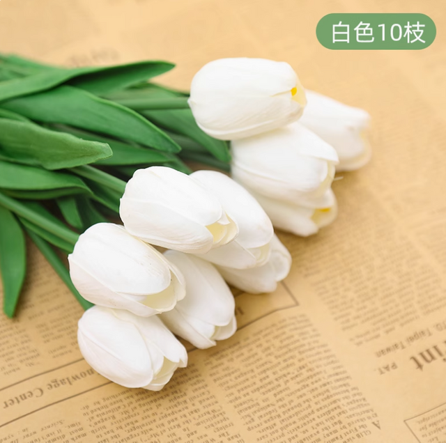 INS WIND SIMULATION FLORME BOUQUET TULIP TABLE SOIR ORNAMINE FALLES FLOIRES DRESSE FLOIRES DU MAILLE BLANC TULIP (50 branches)