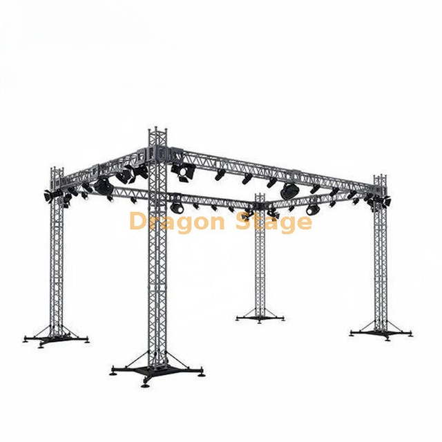 Silver Color Lefting Truss Square Spigot Lighting Stand Truss 9x7x8m