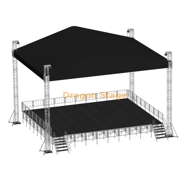 Système de fermes de scène en alliage d'aluminium 15x6x7m avec couverture de toit en pente