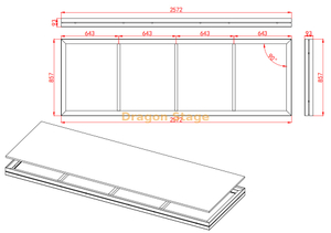 2.572x0.857m Payher Podiums pour le système de support
