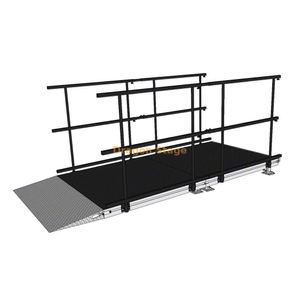Rampe de transition de scène compacte en aluminium de 3,0 x 1,22 m avec double garde-corps pour événements